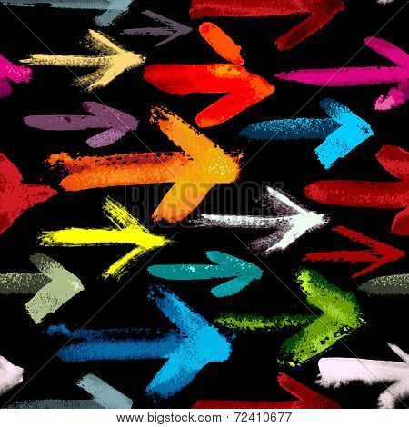 Pattern of painted arrows pointing right
