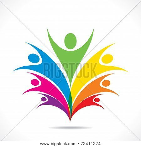 colorful teamwork or unity design concept stock vector