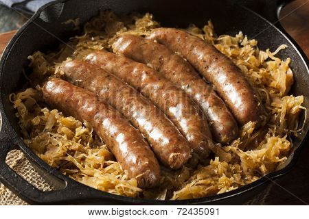 Roasted Beer Bratwurst With Saurkraut