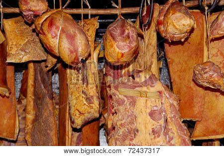 Smoked Meat In The Smoking Chamber