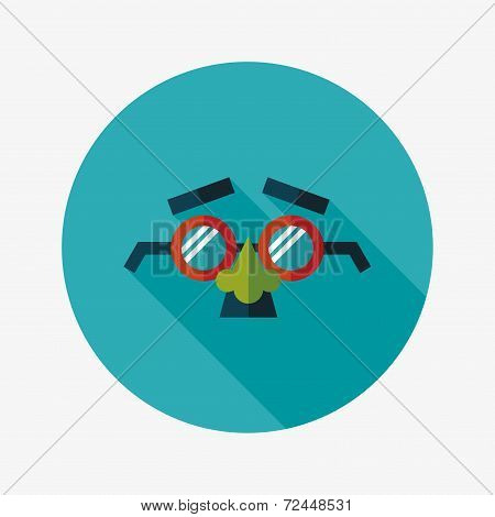 Party Mask Flat Icon With Long Shadow,eps10