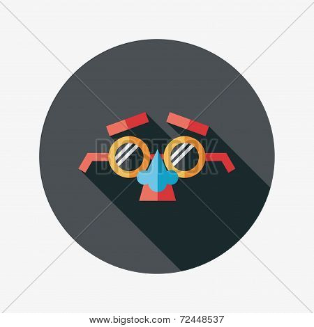 Party Mask Flat Icon With Long Shadow,eps10
