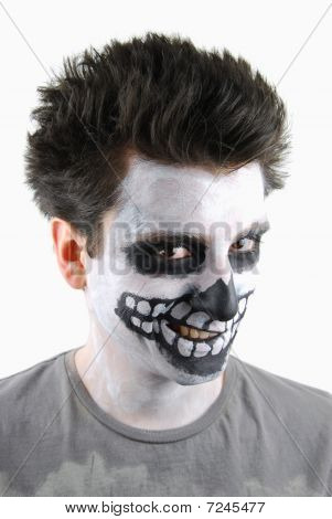 Assustador cara de esqueleto (carnaval, pintura de rosto)