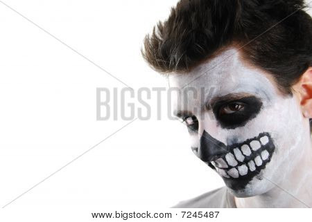 Assustador cara de esqueleto (carnaval, pintura de rosto)