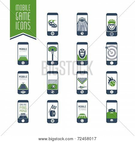 Mobile - online sport games icon set - 2