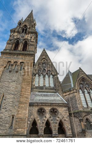 Vintage facade of St John's Tolbooth Church in Edinburgh