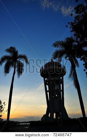 Sunset at Upper Seletar Reservoir - vertical view