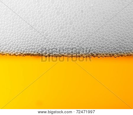 Beer With Foam And Bubbles