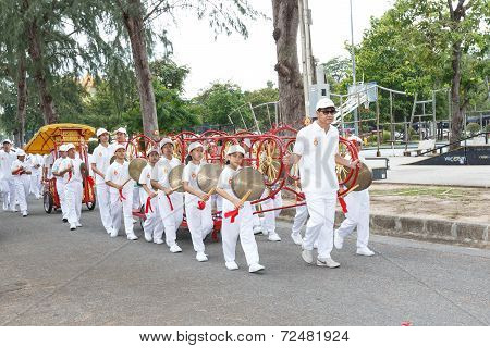Rayong vegetarian festival on September 23 2014 in Rayong province Thailand.