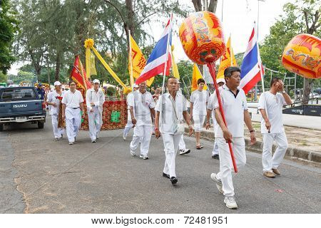 Rayong Vegetarian Festival In Rayong Province, Thailand.