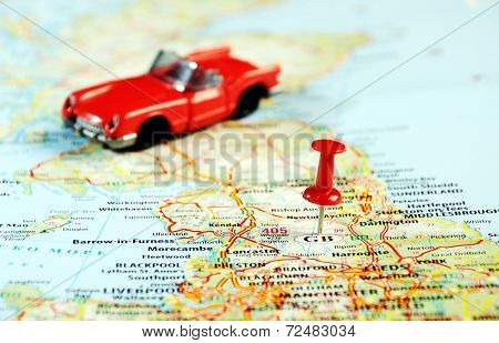 Great Britain  Map Pin Car