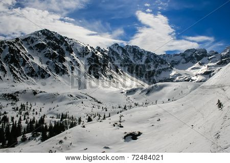 Winter panorama of Tatra mountains