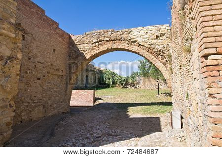 Panoramic view of Craco. Basilicata. Southern Italy.