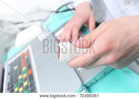 Doctor With Ultrasound Transducer