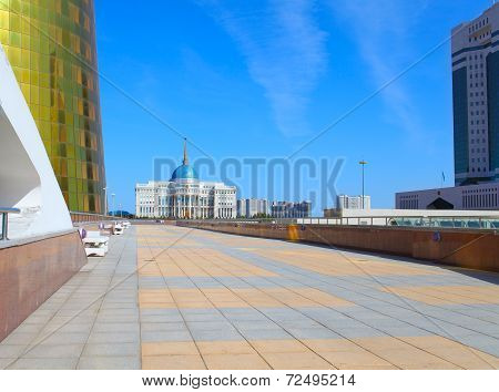 Astana. Urban Landscape With The Presidential Palace