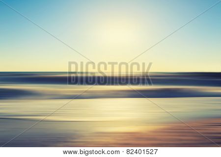 Abstract sunset seascape with blurred motion