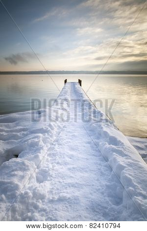 An image of the wooden jetty at Tutzing Bavaria Germany