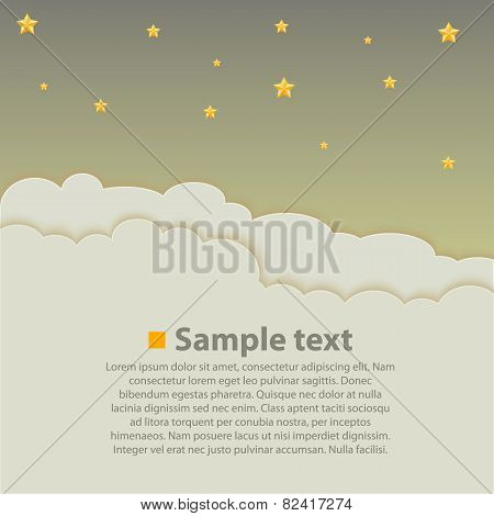 Night sky with clouds. background