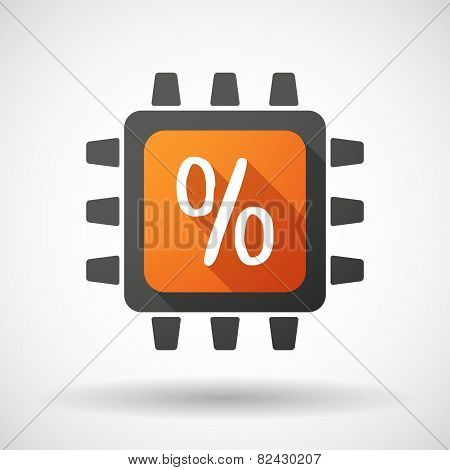 Cpu Icon With A Discount Sign