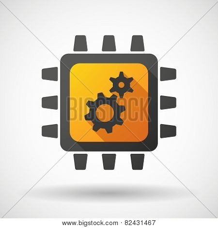 Cpu Icon With Gears