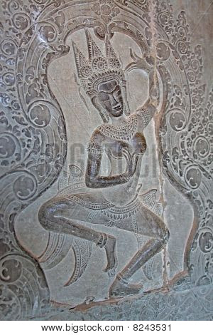 Apsara Bas-Relief in Angkor Bereich