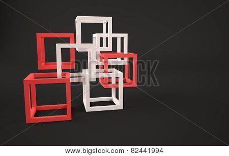 Cubes abstract composition