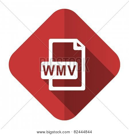 wmv file flat icon  