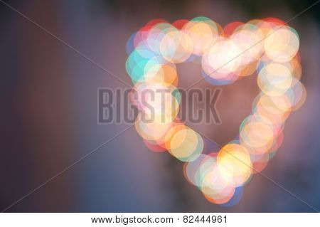 Vintage styled heart abstract bokeh