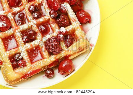Waffles With Red Berries