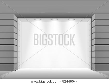 Vector Shop Boutique Store Front with Big Window
