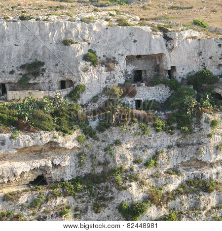Caves in Mellieha valley, Malta