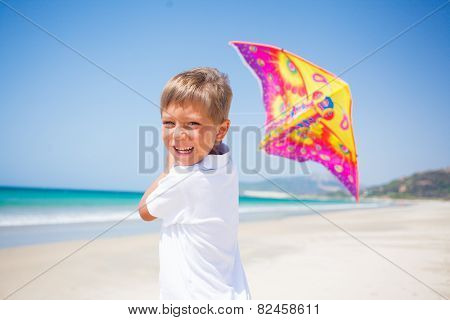 Boy with kite.