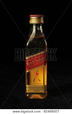 MONTREAL, CANADA - FEBRUARY 01, 2015:  Johnnie Walker is a brand of Scotch Whisky, the most widely distributed brand of blended Scotch whisky in the world.