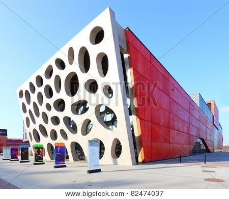 PILSEN CZECH REPUBLIC - FEBRUARY 6, 2015: The New Theatre building includes 650 seats in two auditorium. Pilsen theatre is the organiser of the International Festival Theatre.