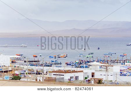 PARACAS, PERU, MAY 22, 2014: General view of Paracas port