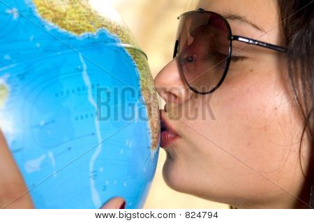 Kvinde og Globe