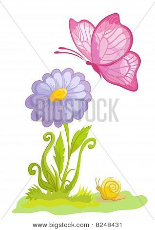 Fiore con farfalla