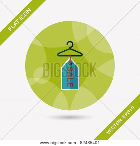 Shopping Clothes Hanger Flat Icon With Long Shadow,eps10