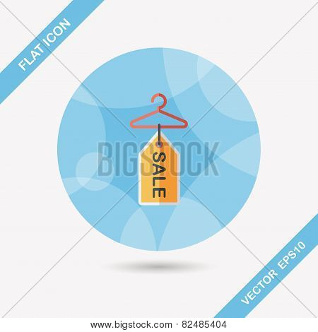 Shopping Clothes Hanger Flat Icon With Long Shadow,eps10