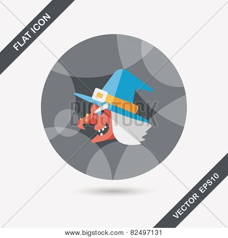 Witch Hat Flat Icon With Long Shadow,eps10