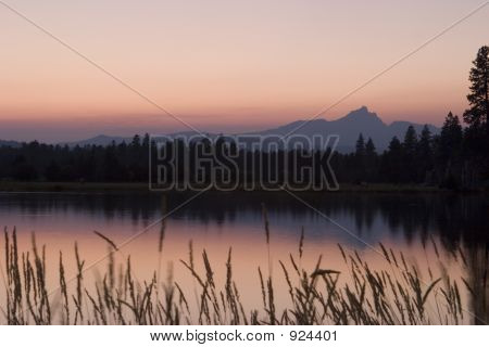 Puesta de sol de fuego forestal