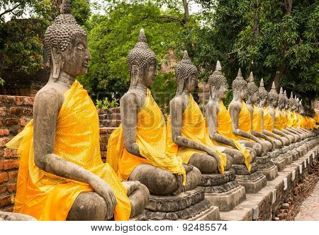 Old Buddha Statue In Temple