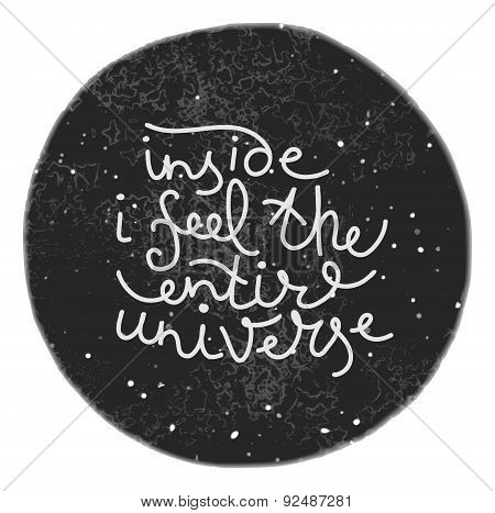 Hand drawn text on the universe background