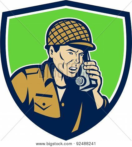 World War Two American Soldier Talk Radio Shield