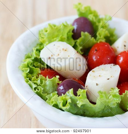 Fresh Salad Of Heart Of Palm (palmito), Cherry Tomatos, Olives