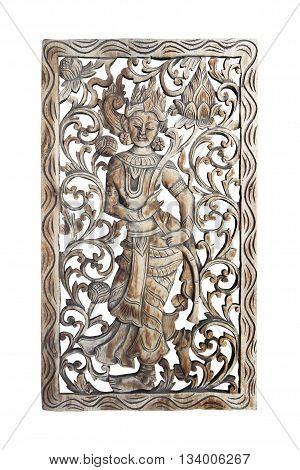 Wood carving in a thai temple Wood carving Buddhist