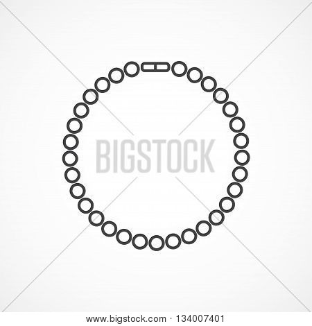 Pearl necklace line icon. Vector line icon isolated on white background