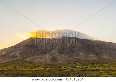 Sunrise Over Femes Mountains Seen From Playa Blanca, Lanzarote