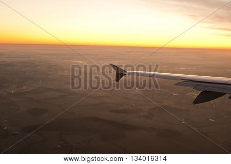 Wing Of Aircraft In The Sky
