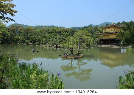 KYOTO, JAPAN - MAY 21, 2016: Zen Buddhist Temple Kinkaku-Ji at Midday.